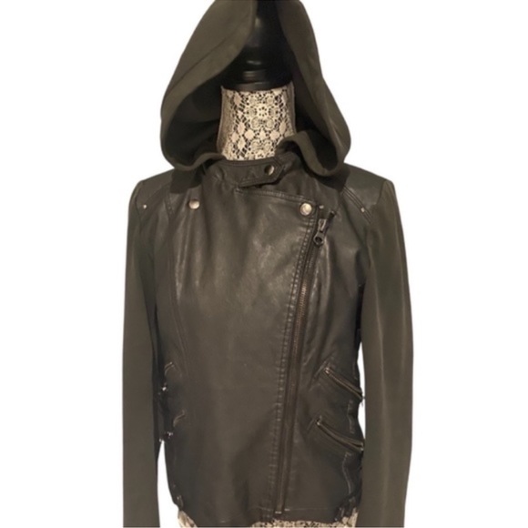 SILENCE AND NOISE Women's Vegan Leather Moto Jacket￨Size Large - Picture 16 of 16